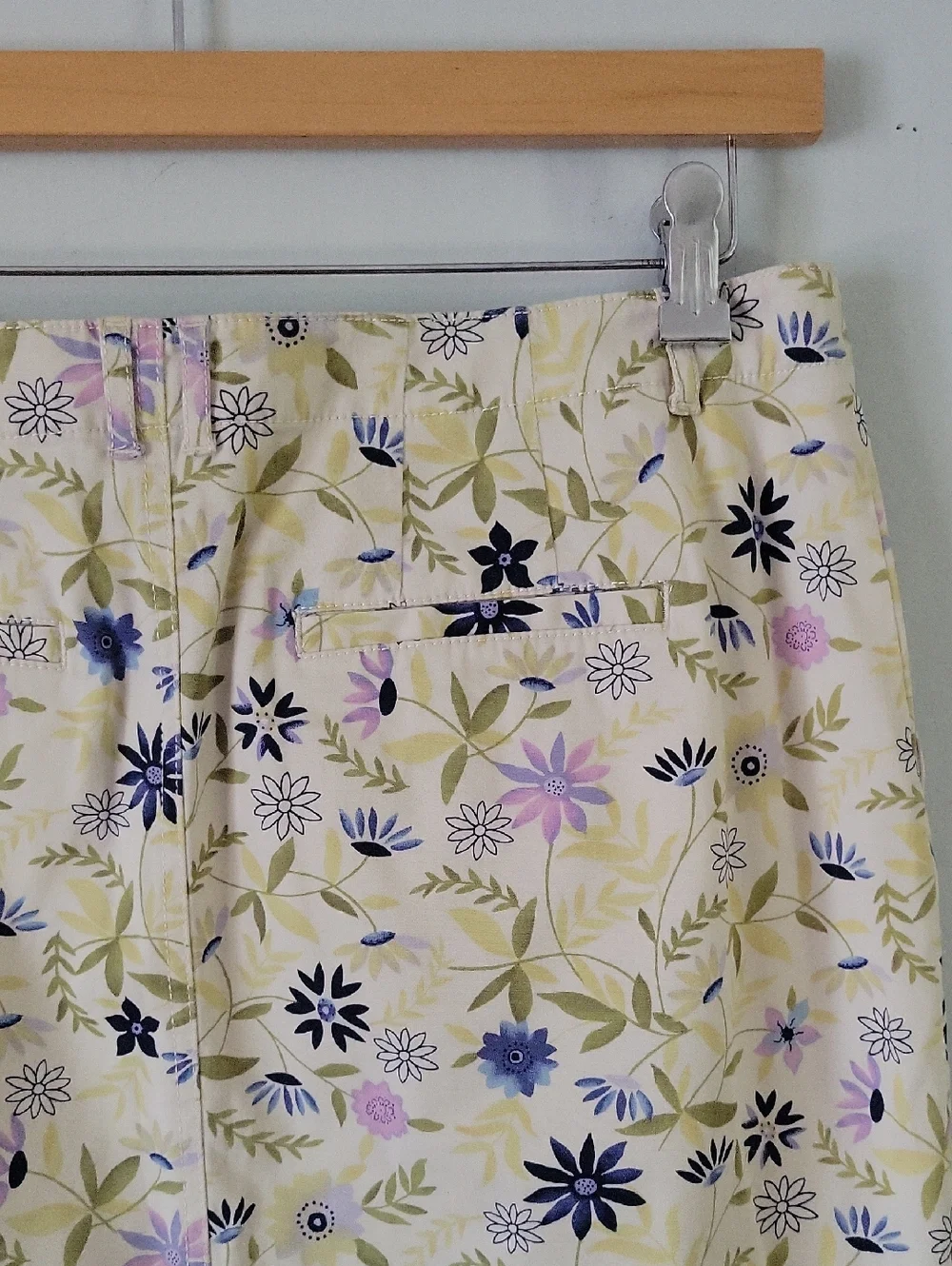 J. Jill Cream A-Line Skirt with Blue and Lavender Floral Print - Picture 5 of 5